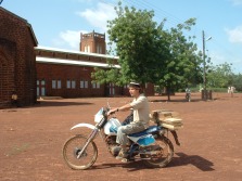 Kees on his motorbike in Ghana (2004)